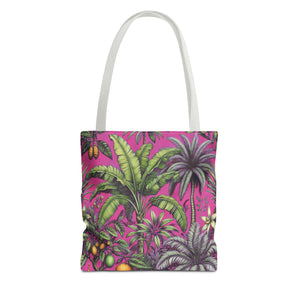 Tropical Fruit/Hot Pink Tote Bag - 3 Sizes