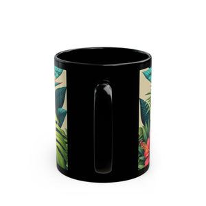 Black Coffee Mug - Exotic Flora
