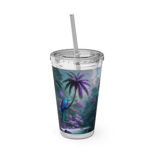 Tropical Tumbler with Straw | 16 oz: Sleeping Parrot, Fantasy