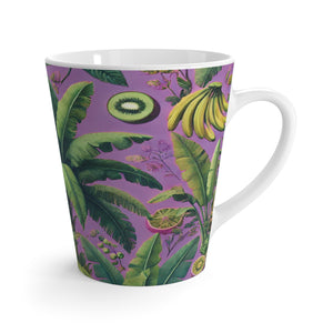 Latte White Mug - More Tropical Fruit, Deep Lilac