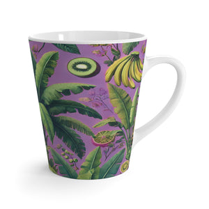 Latte White Mug - More Tropical Fruit, Deep Lilac