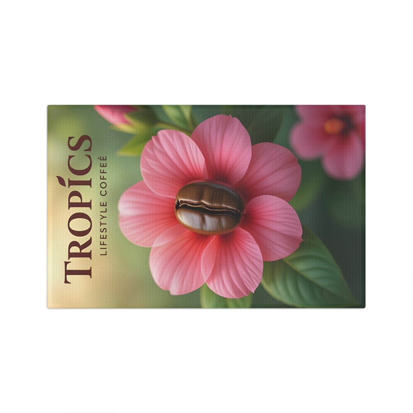Tropical Coffee Microfiber Tea Towel — Coffee Bean Flower