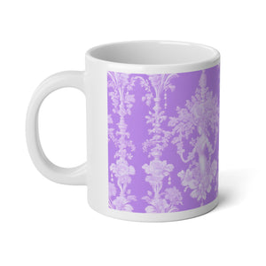 Jumbo Mug, 20oz, Pearl Lady Toile, Amethyst | Tropical Coffee Cup