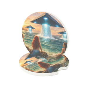 Soapstone Car Coaster - UFO & Mermaids