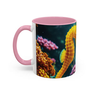 Black Coffee Mug ~ Seahorses in Love