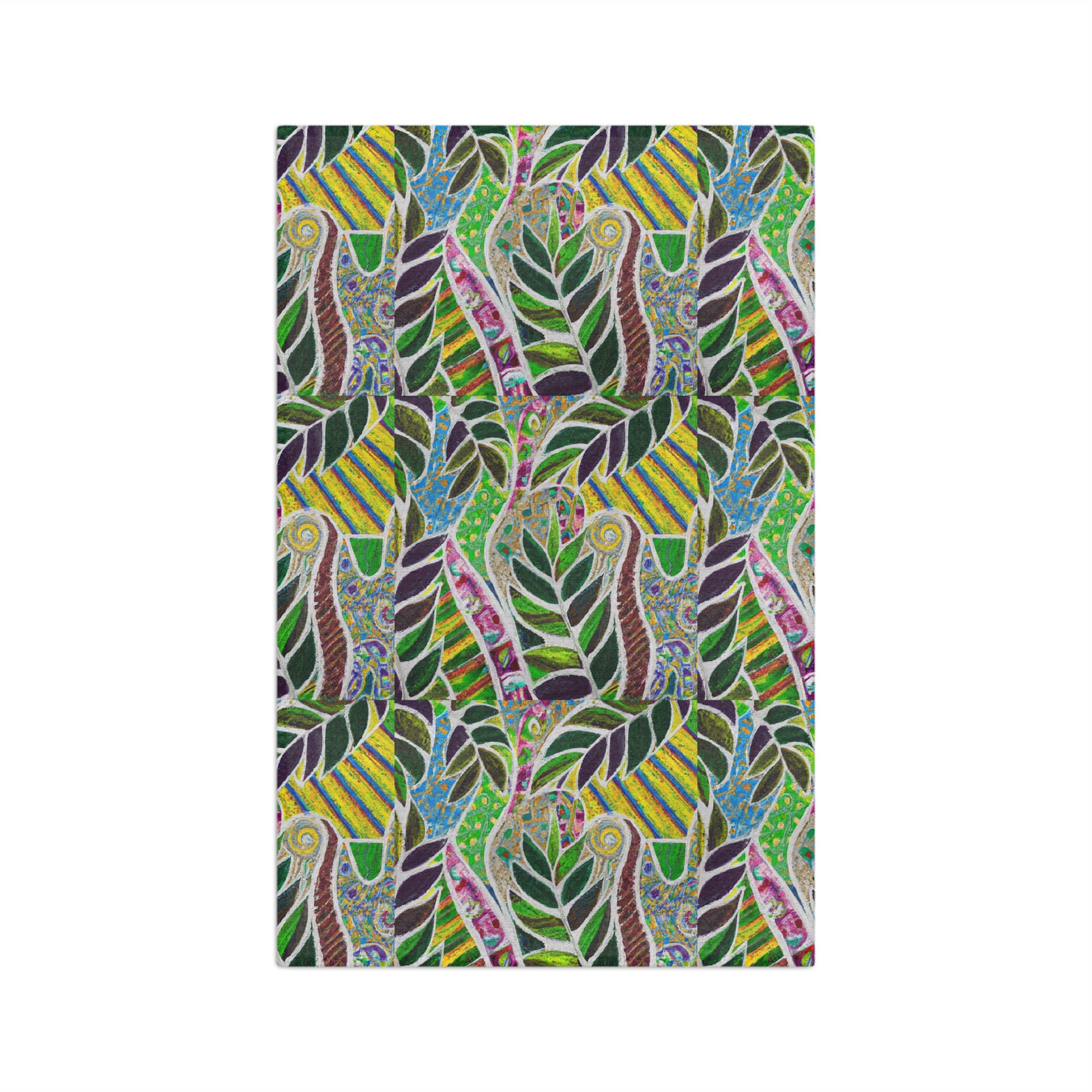 Tropical Microfiber Coffee/Tea Towel ~ Botanical Amazon Whimsy