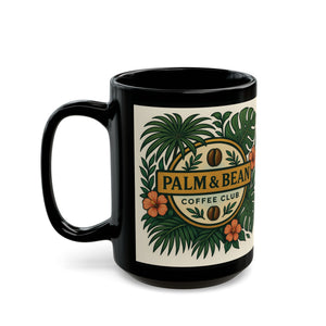 Black Coffee Mug - Palm & Bean Coffee Cub