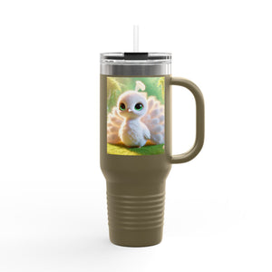 Insulated Travel Mug, 40oz / Baby White Peacock - Perfect for Outdoor Adventures