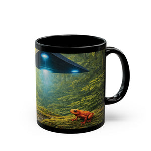 Black Coffee Mug - UFO & Sloth