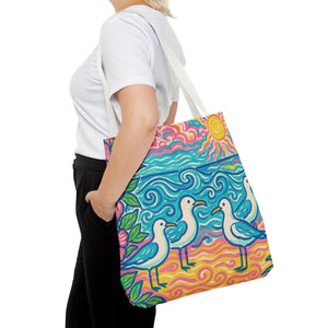 Tropical Beach Seagulls Tote Bag - 3 Sizes