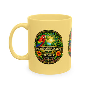 Tropical Parrot Coffee Mug — "Island Ambassador" Ceramic Cup