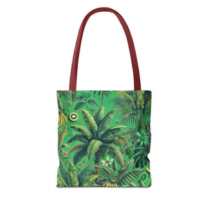 Tropical Palms & Bananas Tote Bag, Green - 3 Sizes