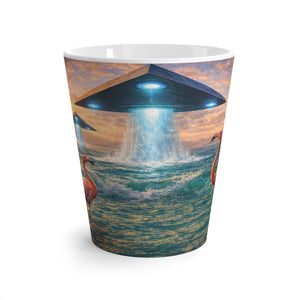 Latte White Mug - UFOs and Flamingos