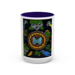 Colorful Mugs (11oz, 15oz), Butterflies & Parrots #1