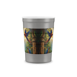 Tropical Rainforest Parrot Steel Cup, 16 oz. — Recyclable Insulated Tumbler