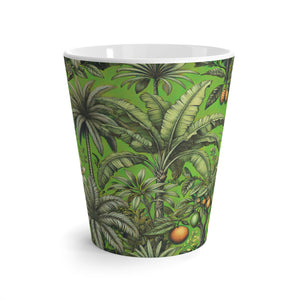 Latte White Mug - Tropical Fruit, Green
