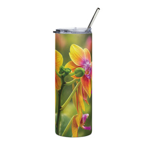 20oz Floral Stainless Steel Tumbler — Fiesta Orchid Travel Cup