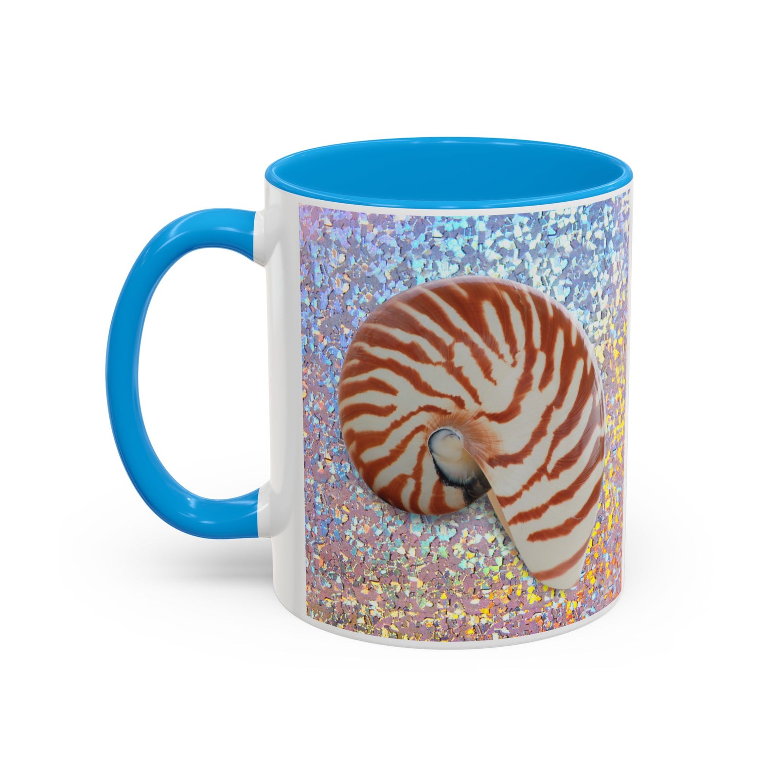 Colorful Mugs (11oz, 15oz), Disco Tiger Stripe Nautilus