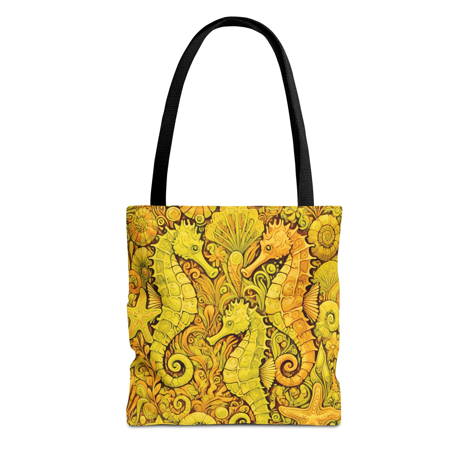 Seahorse Trio Tote Bag, Yellow - 3 Sizes