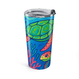 20oz Tumbler — Colorful Sea Turtle Insulated Travel Cup