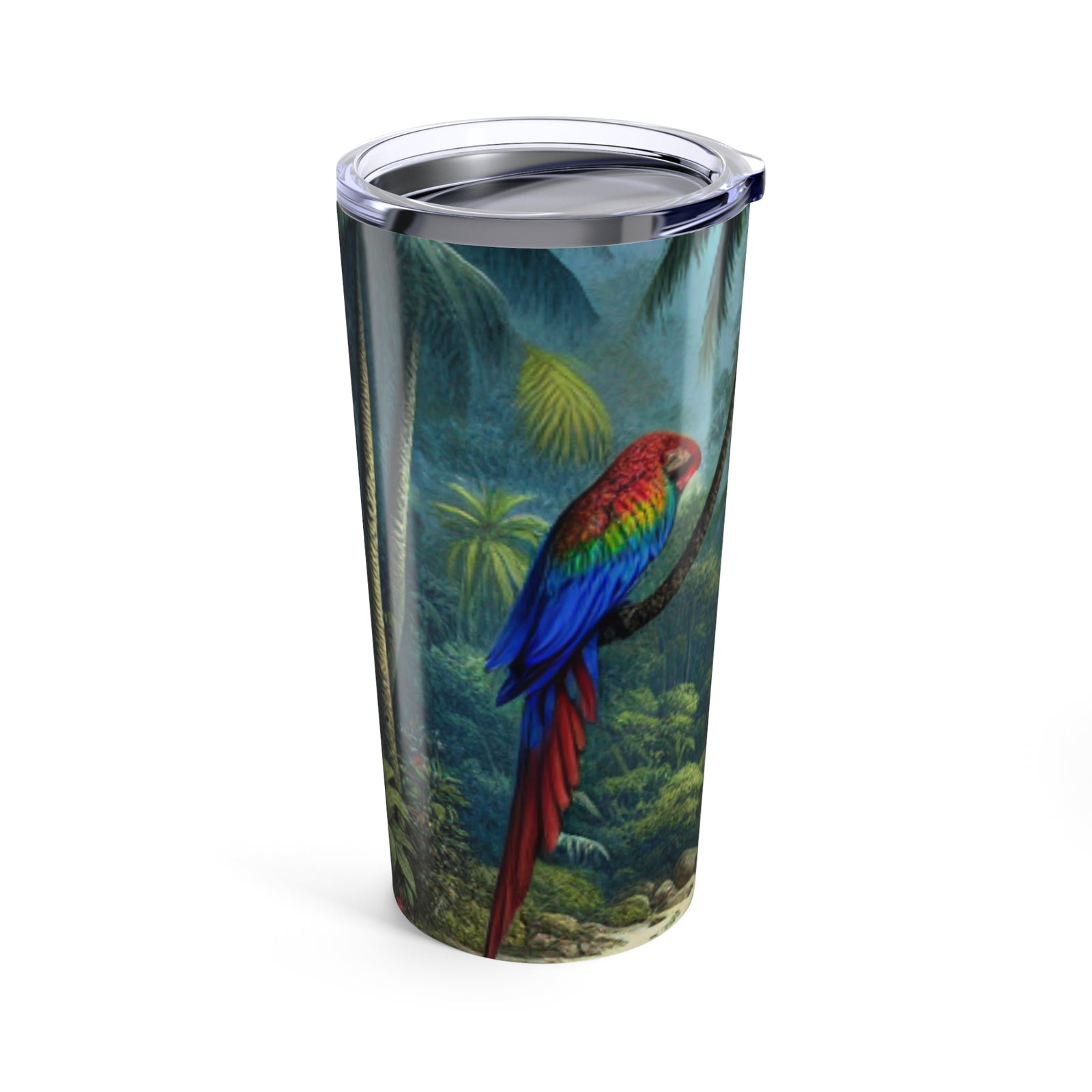 20oz Tropical Glossy Tumbler / Sleeping Parrot Beauty