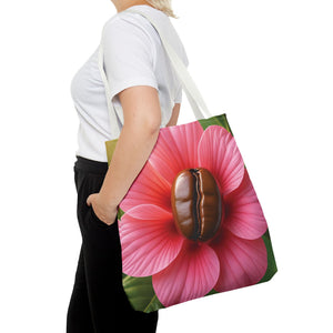 Coffee Bean Flower Tote Bag — Pink Coffee Art