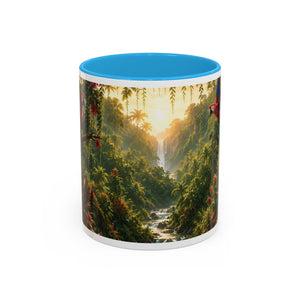 Tropical Waterfall Mug – Lush Jungle Scenic Accent Coffee Cup (11oz/15oz)