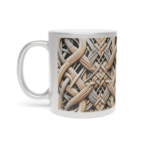 Tropical Metallic Mug, Gold or Silver - Beach Wicker