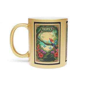 Tropical Metallic Mug, Gold or Silver - Seaside Rainforest Friends