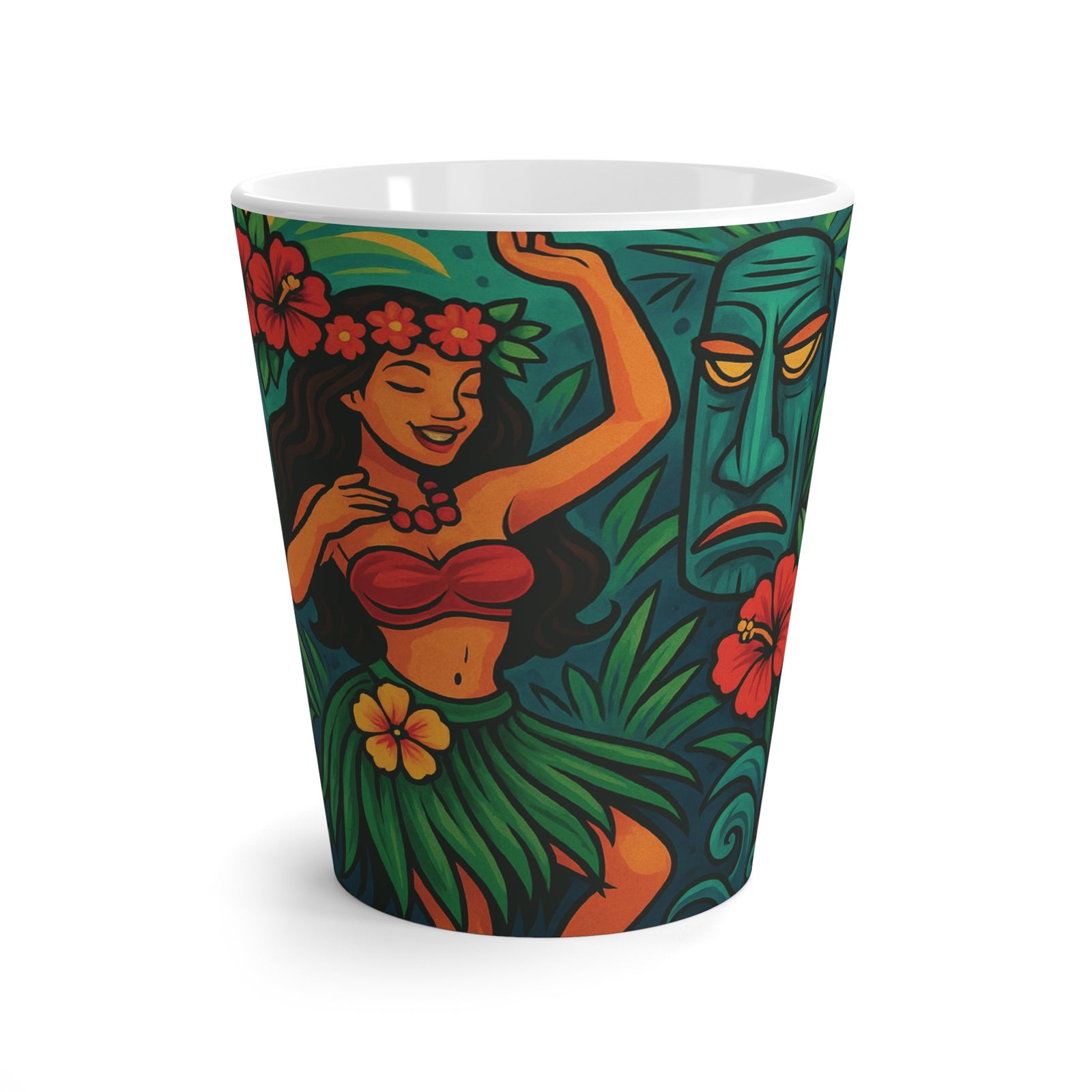 Latte White Mug - Perfect for Coffee Enthusiast / Tiki Tiki