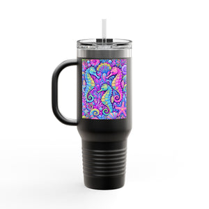 Seahorses/Fantasy Pop nsulated Travel Mug - 40oz - Perfect for Outdoor Adventures