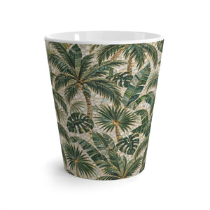 Tropical Palm Latte Mug — Palms Mosaic Coffee Cup