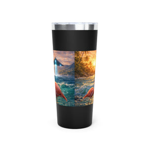 22oz Insulated Tumbler/Vacuum Copper Travel Cup — Flamingos & UFOs