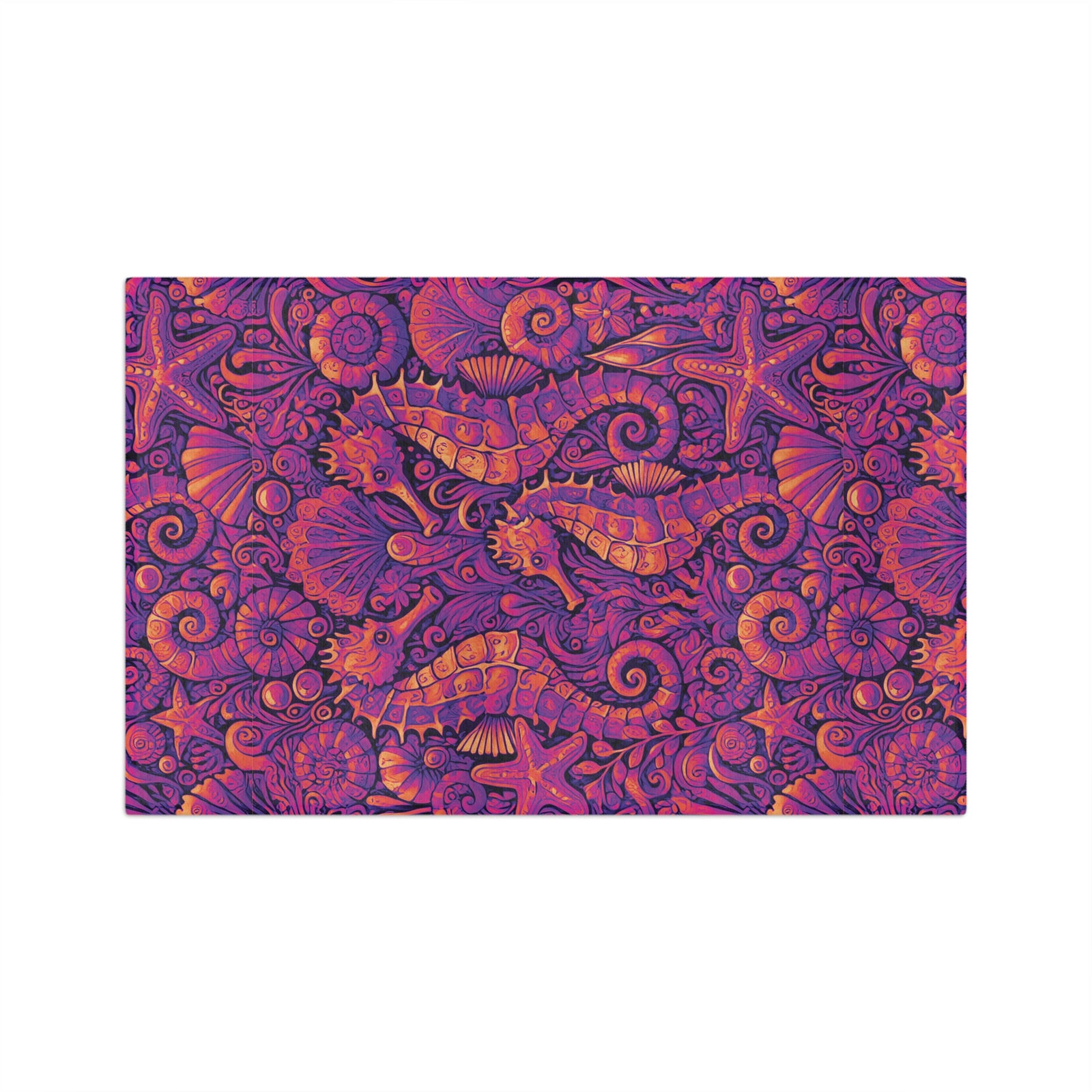 Tropical Microfiber Coffee/Tea Towel — Seahorse Trio, Heatwave