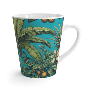 Latte White Mug - Tropical Fruit, Turquoise