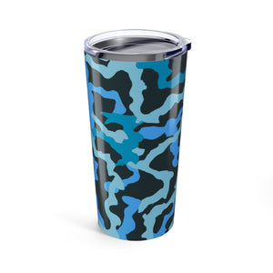 20oz Tropical Glossy Tumbler / Coral Threads Blue