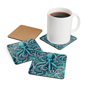 Coaster Set/4 -  Aqua Octopus
