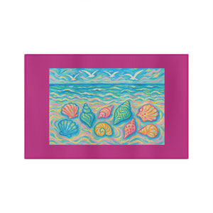 Tropical Microfiber Coffee/Tea Towel – Coastal Seashell Glow, Pink