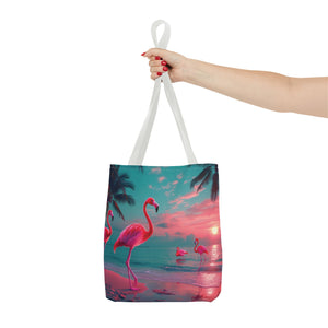 Neon Flamingos at Night Tote Bag - 3 Sizes