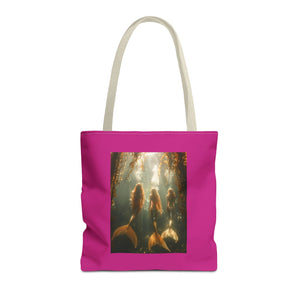 Three Mermaid Sisters, Pink ote Bag - 3 Sizes