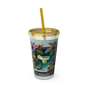 Tropical Tumbler with Straw | 16 oz: Tropical Margarita