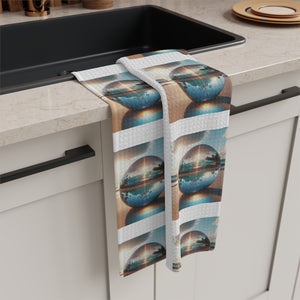 Tropical Microfiber Coffee/Tea Towel – Crystal Ball on Beach