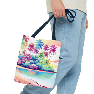 Watercolor Beach Tote Bag - 3 Sizes