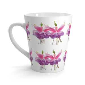 Latte White Mug - Tropical Pink Fuchsias