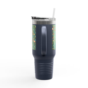 Flamingos and Parrots Insulated Travel Mug - 40oz - Perfect for Outdoor Adventures