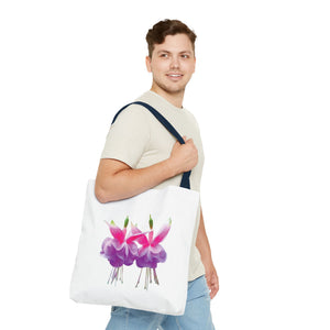 Tropical Real Two Fuchsias/White Tote Bag - 3 Sizes