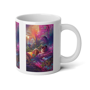 Jumbo Mug, 20oz, Midnight Kiss in Secret Garden | Tropical Coffee Cup