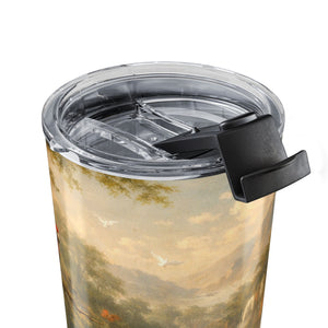 20oz Tumbler — Vintage Parrot & Waterfall Floral Scenic Insulated Cup