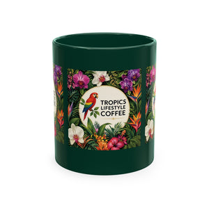 Tropical Coffee Mug, 11 oz — Ceramic Tropics Lifestyle Coffee Colorful Logo