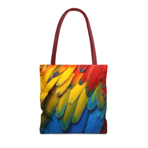 Tropical Macaw Parrot Feathers Tote Bag - Colorful Design, 3 Sizes